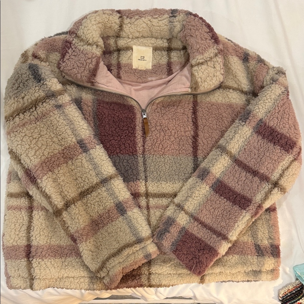Thread & Supply Cream and Tan Sherpa Jacket